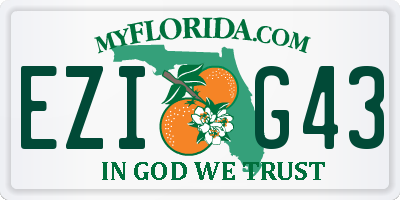 FL license plate EZIG43