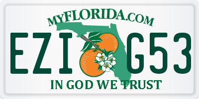 FL license plate EZIG53