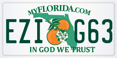 FL license plate EZIG63