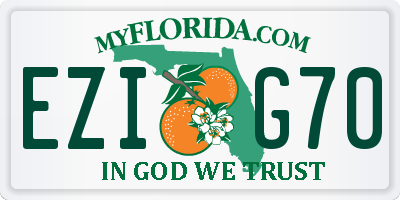 FL license plate EZIG70