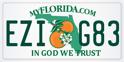 FL license plate EZIG83