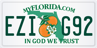 FL license plate EZIG92