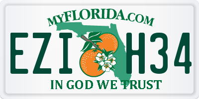 FL license plate EZIH34