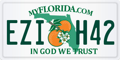 FL license plate EZIH42