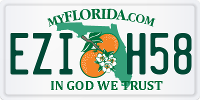 FL license plate EZIH58