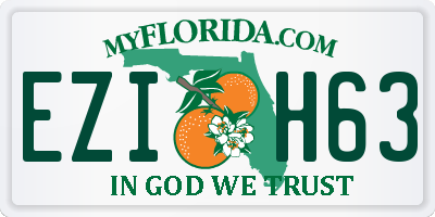 FL license plate EZIH63