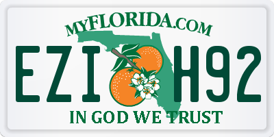 FL license plate EZIH92