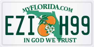 FL license plate EZIH99