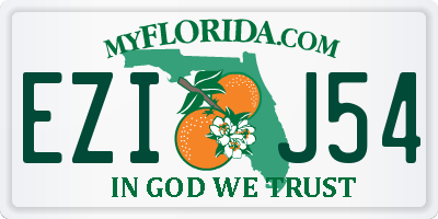 FL license plate EZIJ54
