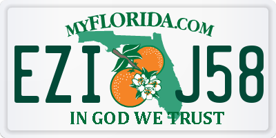 FL license plate EZIJ58