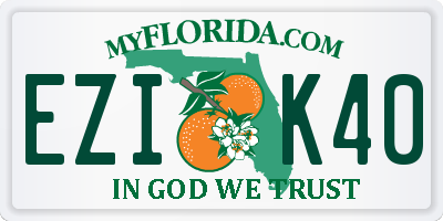 FL license plate EZIK40