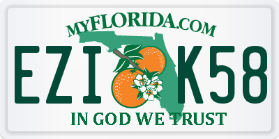 FL license plate EZIK58