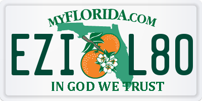 FL license plate EZIL80
