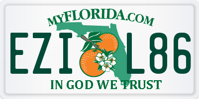 FL license plate EZIL86