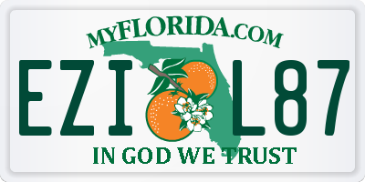 FL license plate EZIL87