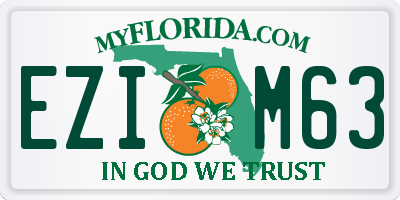 FL license plate EZIM63