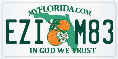 FL license plate EZIM83
