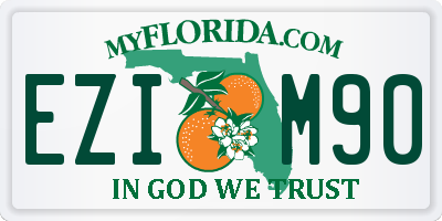 FL license plate EZIM90