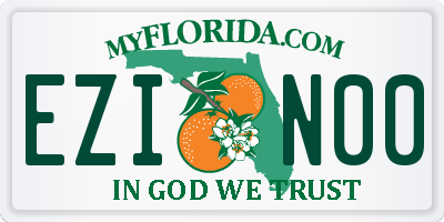 FL license plate EZIN00