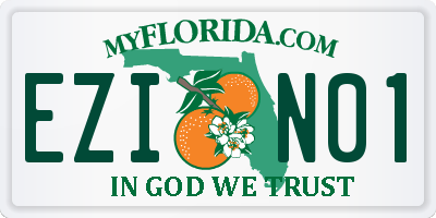 FL license plate EZIN01