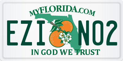 FL license plate EZIN02