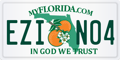 FL license plate EZIN04