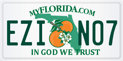 FL license plate EZIN07