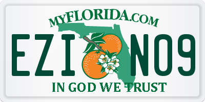 FL license plate EZIN09
