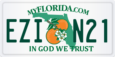 FL license plate EZIN21