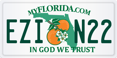 FL license plate EZIN22