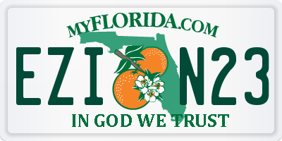 FL license plate EZIN23