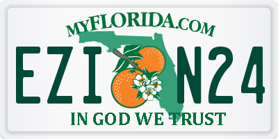 FL license plate EZIN24