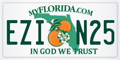 FL license plate EZIN25
