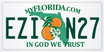 FL license plate EZIN27