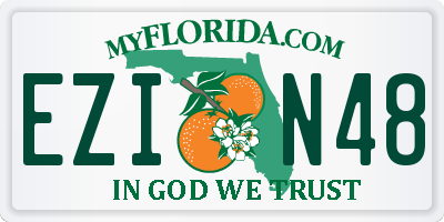 FL license plate EZIN48