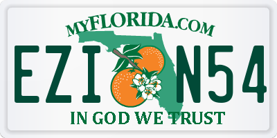 FL license plate EZIN54