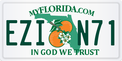 FL license plate EZIN71