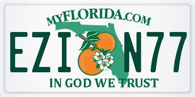 FL license plate EZIN77
