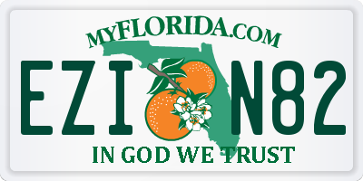 FL license plate EZIN82