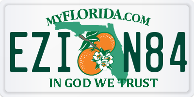 FL license plate EZIN84