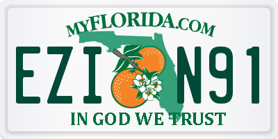 FL license plate EZIN91