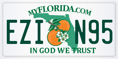 FL license plate EZIN95