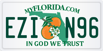 FL license plate EZIN96