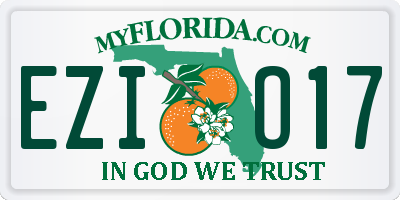 FL license plate EZIO17