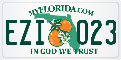 FL license plate EZIO23