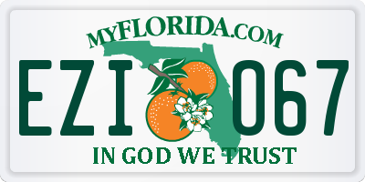 FL license plate EZIO67
