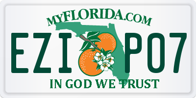 FL license plate EZIP07