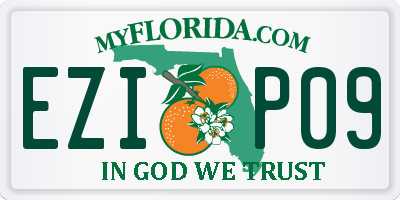 FL license plate EZIP09