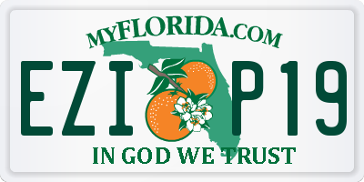 FL license plate EZIP19
