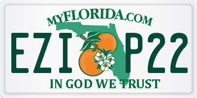 FL license plate EZIP22